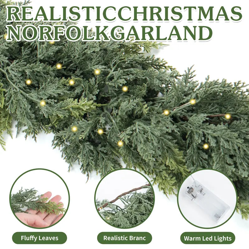 Prelit Norfolk Garland